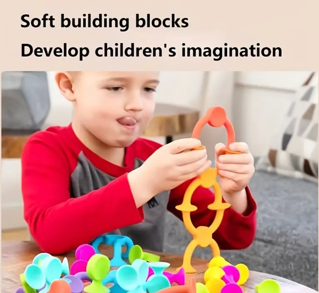 Build & Play Suction Cup Splicing Toys – Colorful STEM Construction Game for Kids & Parents