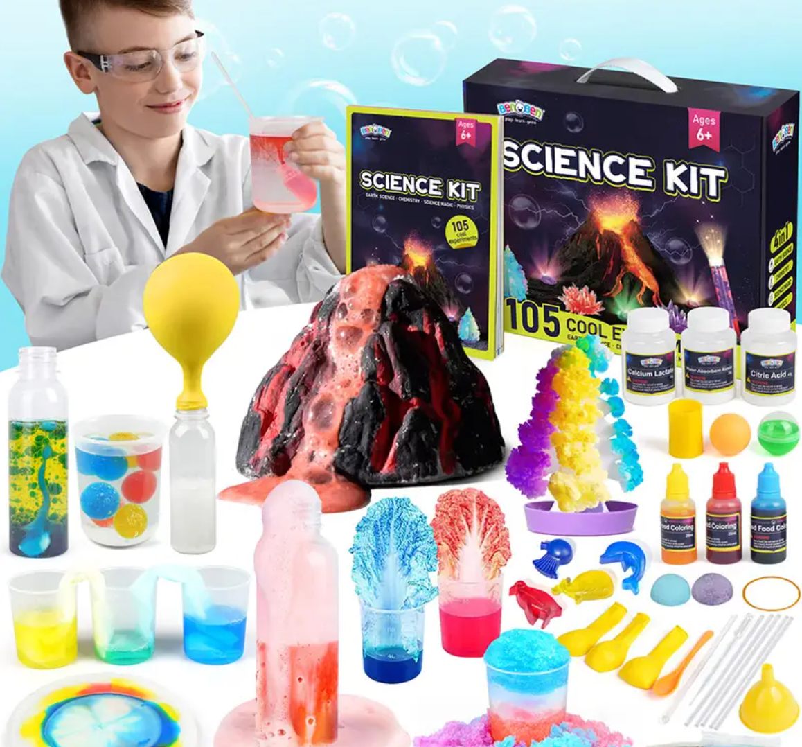 105 Science Experiments Kit – STEM Educational Toys for Kids, Magic Chemistry & Science Projects