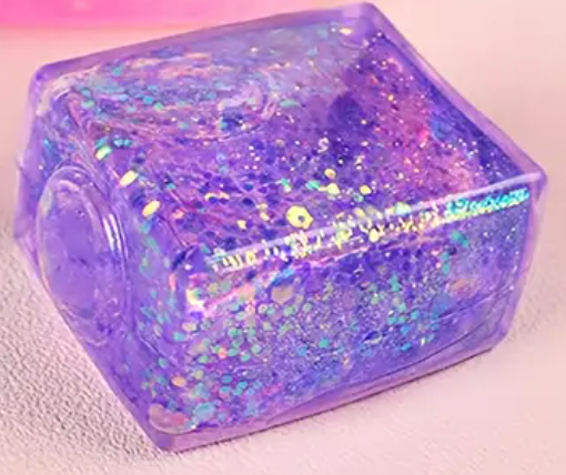 Aurora Glitter Ice Cubes – Colorful Squishy Stress Relief Toy, Slow Rising & Super Soft