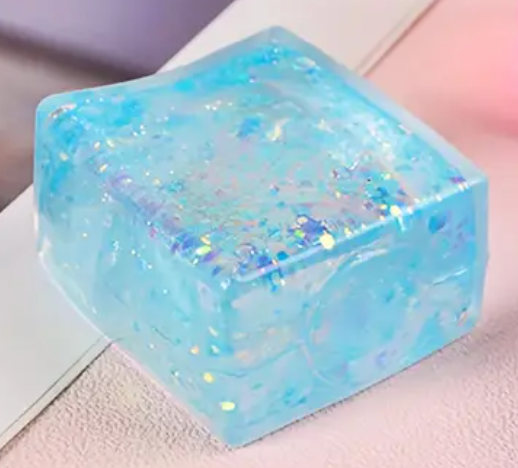 Aurora Glitter Ice Cubes – Colorful Squishy Stress Relief Toy, Slow Rising & Super Soft