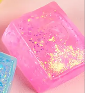 Aurora Glitter Ice Cubes – Colorful Squishy Stress Relief Toy, Slow Rising & Super Soft