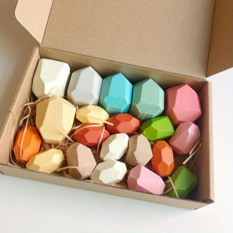 Wooden Stacking Rocks Balancing Stones